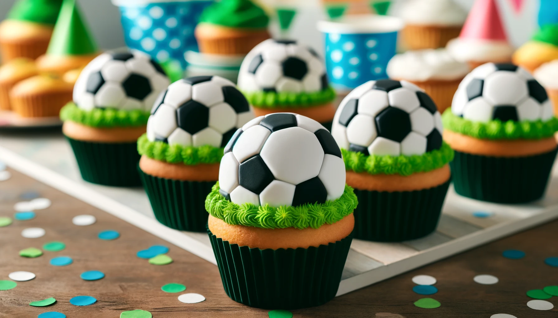 Fußball-Muffins für den Kindergeburtstag
