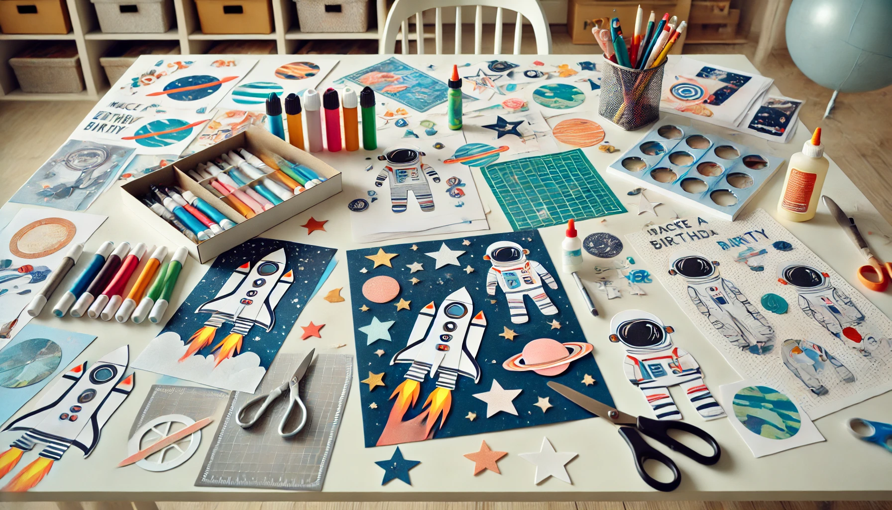 Astronauten DIY Einladung zum Kindergeburtstag